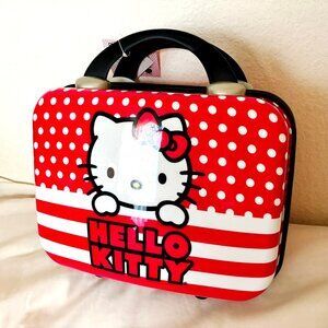 FAB SANRIO Hello Kitty Red Whie Polka Dot Travel Hard Case bag attach Suitcase